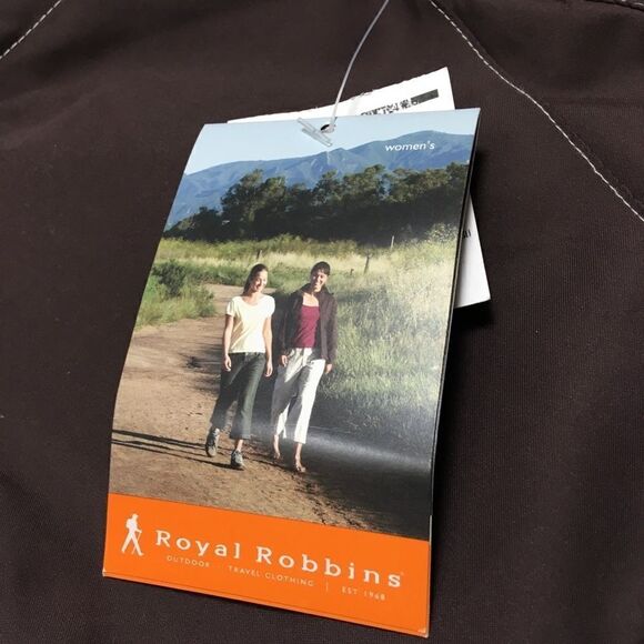 Royal Robbins Brown Radeau Clam Digger Capris SZ 8 - Picture 6 of 11